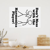 Niet met de Harmonica Player Poster (Keuken)