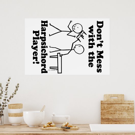 Niet met de Harpsichord Player Poster (Keuken)