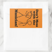Niet met de muzikant rechthoekige Sticker (Tas)
