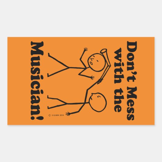 Niet met de muzikant rechthoekige Sticker (Voorkant)