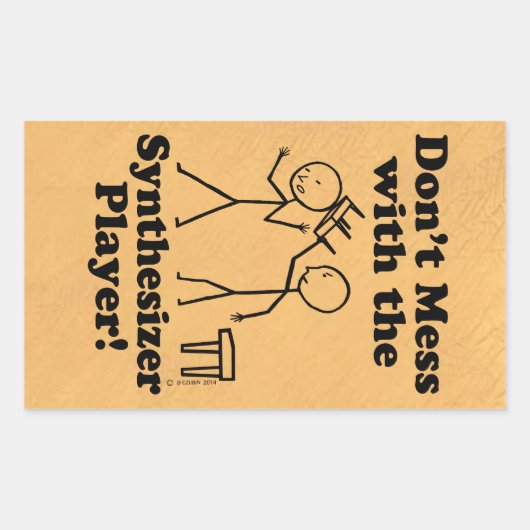 Niet met de Synthesizer Player rechthoekig Rechthoekige Sticker (Voorkant)