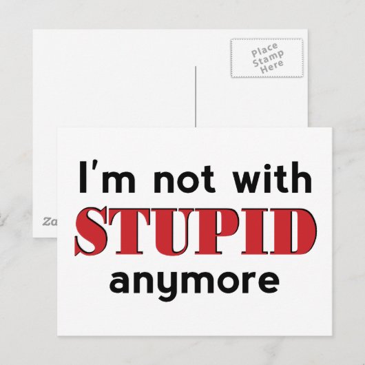 Niet met dom briefkaart (Voorkant / Achterkant)