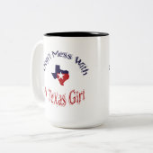 Niet met een Texas Girl Zazzle Mok (Voorkant links)