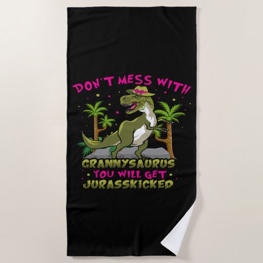 Niet met Grannysaurus Beach Towel. Strandlaken (Voorkant)