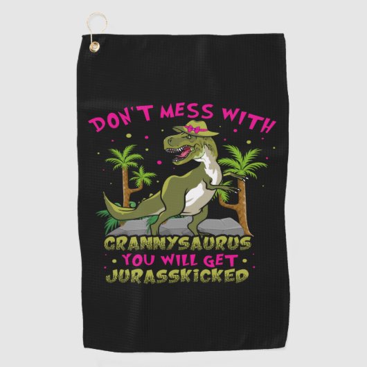 Niet met Grannysaurus Golfhanddoek (Voorkant)