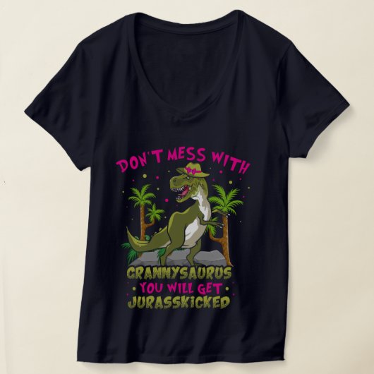 Niet met Grannysaurus V-Neck T-Shirt (Laagn)