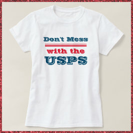 Niet met het T-shirt van de USPS