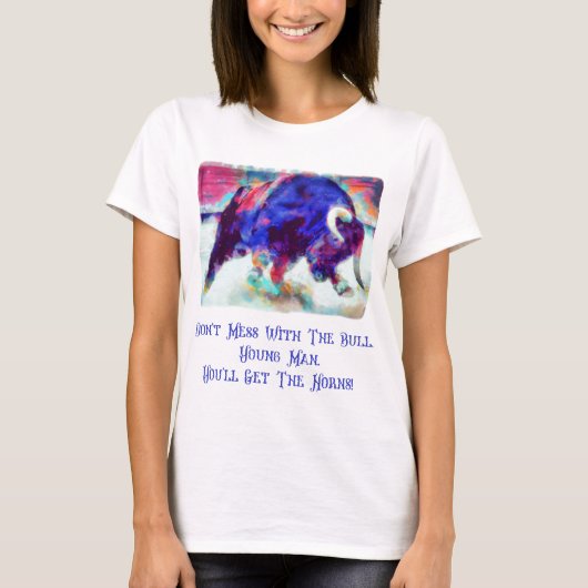Niet met het witte T-Shirt van de Bull Vrouwen (Voorkant)