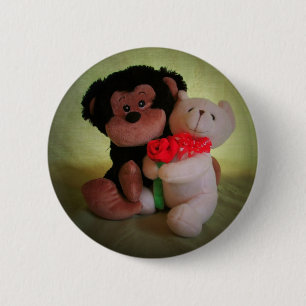 Niet met mijn teddybeer. ronde button 5,7 cm