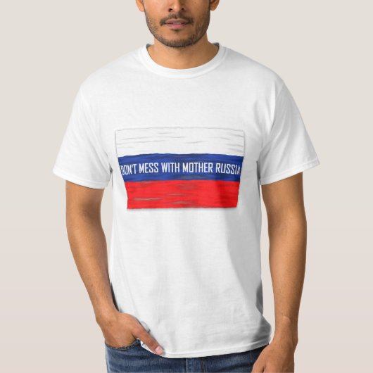 Niet met Moeder Rusland Russische vlag T-Shirt (Voorkant)
