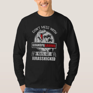 Niet met opa Saurus Dinosaur familie pa T-shirt