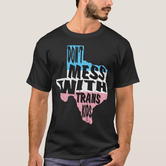 Niet met trans-Kinderen, bescherming tegen transKi T-shirt (Voorkant)