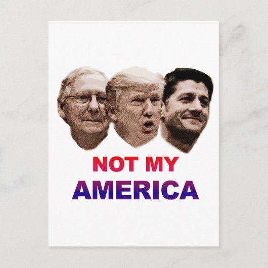 Niet mijn Amerika Briefkaart (Voorkant)