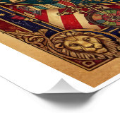 Niet mijn apen! Circusdirecteur, Rood en Goud Perfect Poster (Hoek)