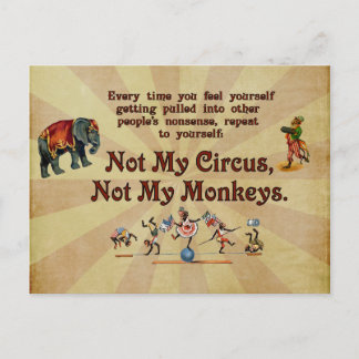 Niet mijn apen, niet mijn Circus Briefkaart