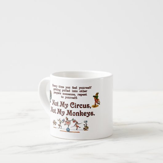 Niet mijn apen, niet mijn Circus Espresso Kop (Links)
