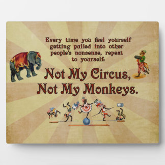 Niet mijn apen, niet mijn Circus Fotoplaat