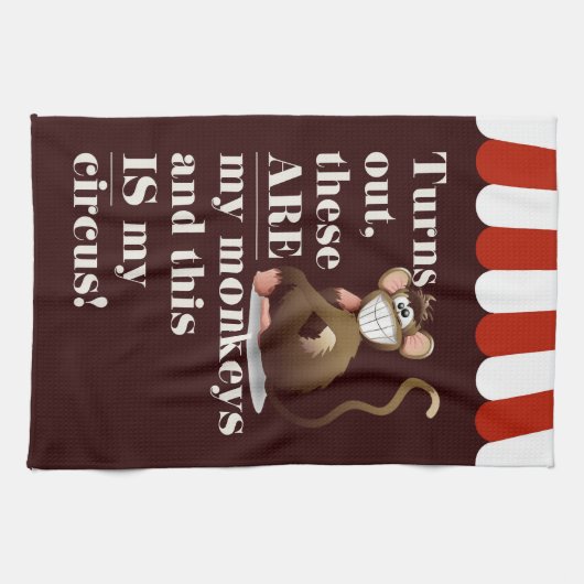 Niet mijn apen, niet mijn circus grap muur hangen theedoek (Horizontaal)
