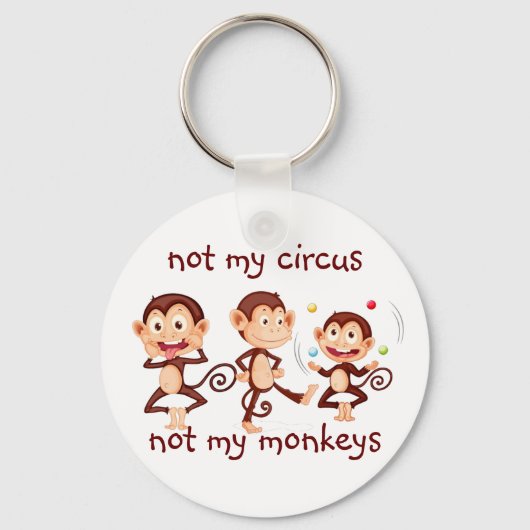 Niet mijn apen Niet mijn Circus Inspirerend Quote Sleutelhanger (Voorkant)