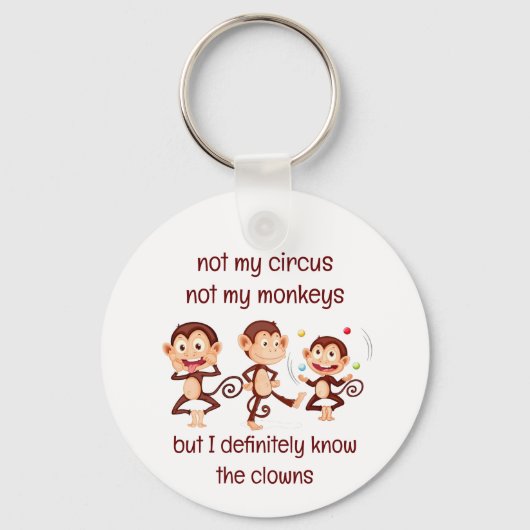 Niet mijn apen Niet mijn Circus Inspirerend Quote Sleutelhanger (Voorkant)