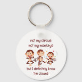 Niet mijn apen Niet mijn Circus Inspirerend Quote Sleutelhanger (Achterkant)