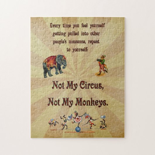 Niet mijn apen, niet mijn Circus Legpuzzel (Verticaal)