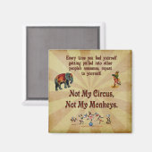 Niet mijn apen, niet mijn Circus Magneet (Voorkant / Achterkant)