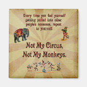 Niet mijn apen, niet mijn Circus Magneet (Voorkant)