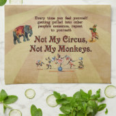 Niet mijn apen, niet mijn Circus Theedoek (Gevouwen)