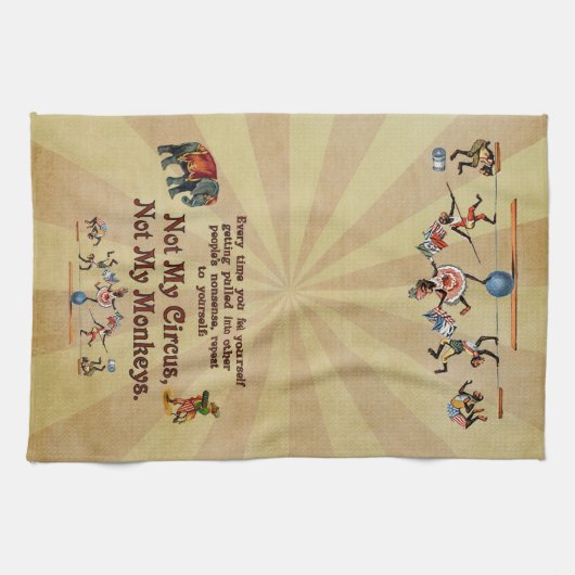 Niet mijn apen, niet mijn Circus Theedoek (Horizontaal)