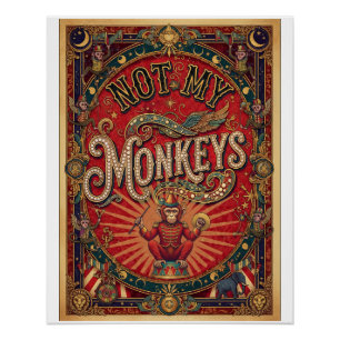 Niet mijn apen! Ringmeester, Rood en Goud Perfect Poster