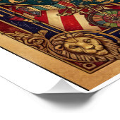 Niet mijn apen! Ringmeester, Rood en Goud Perfect Poster (Hoek)