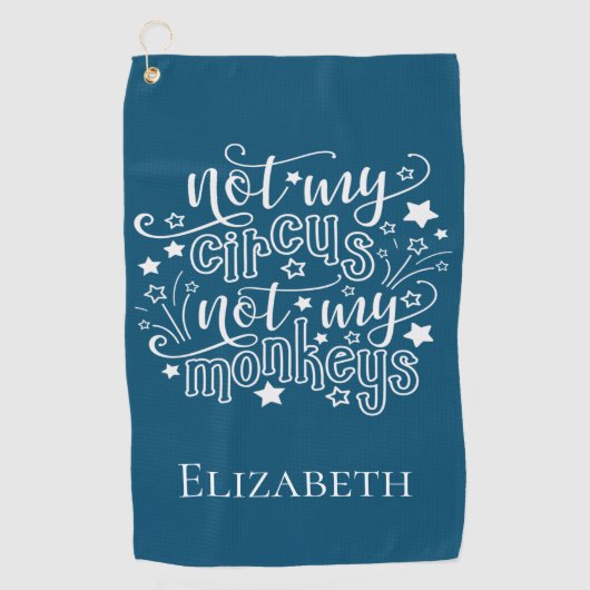 Niet mijn Circus, mijn apen... grappige mam politi Golfhanddoek (Voorkant)