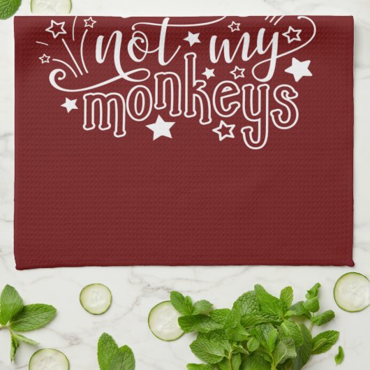 Niet mijn Circus, mijn apen... grappige mam politi Theedoek (Gevouwen)