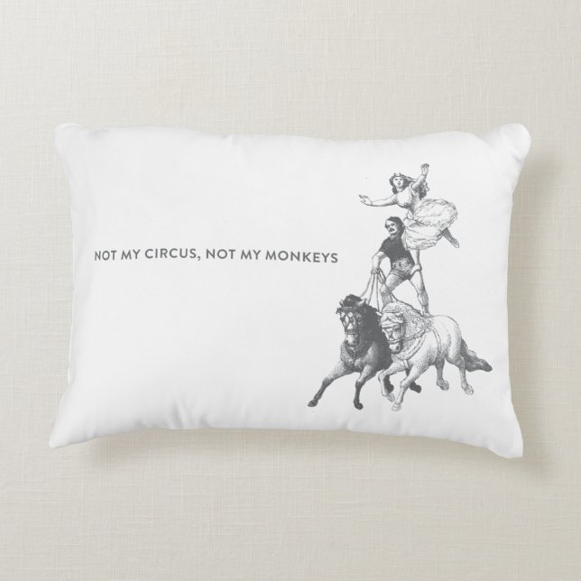 Niet mijn Circus, mijn apen Sierkussen Decoratief Kussen (Achterkant)