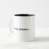 Niet mijn Circus-Mok Tweekleurige Koffiemok (Voorkant links)