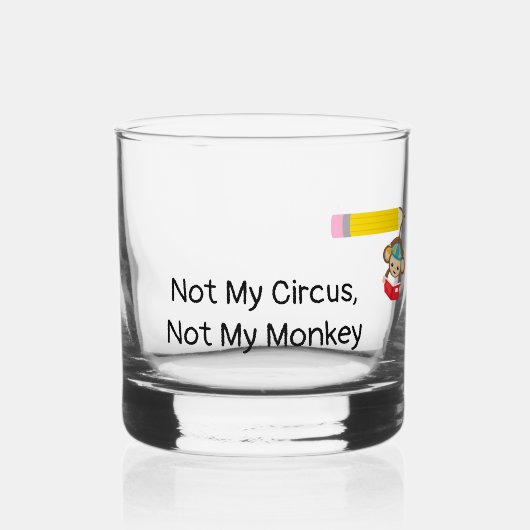 Niet mijn circus, niet mijn aap whisky glas (Achterkant)