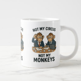 Niet mijn circus, niet mijn aapjes - Funny Cartoon Grote Koffiekop