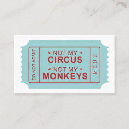 Niet mijn circus, niet mijn aapjes herinnering Kaa Aanbevelingskaartje