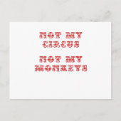 Niet mijn Circus niet mijn apen Briefkaart (Voorkant)