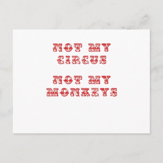 Niet mijn Circus niet mijn apen Briefkaart (Voorkant)