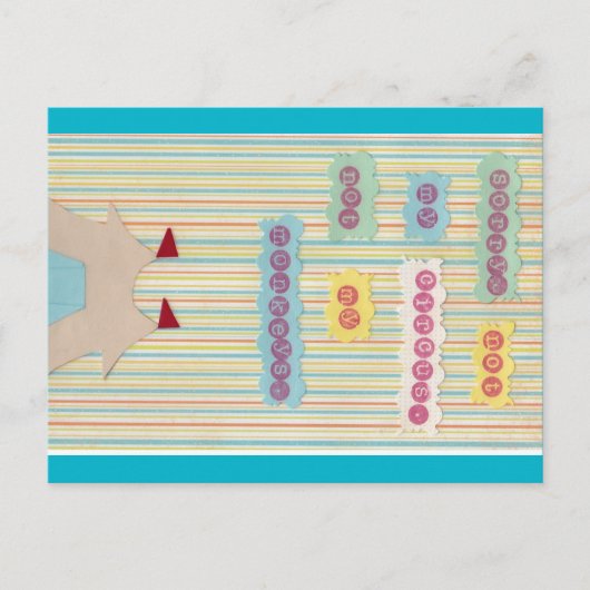 Niet mijn Circus. Niet mijn apen. Briefkaart (Voorkant)