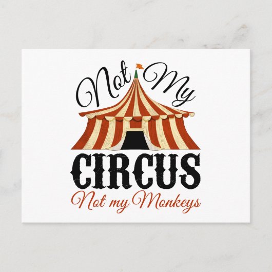 Niet mijn Circus, niet mijn apen Briefkaart (Voorkant)