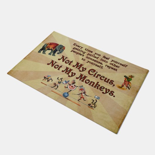 Niet mijn Circus, niet mijn apen Deurmat (Schuin)