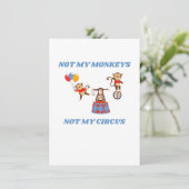 Niet mijn Circus, niet mijn apen Feestdagenkaart (Staand voorkant)