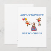Niet mijn Circus, niet mijn apen Feestdagenkaart (Voorkant / Achterkant)