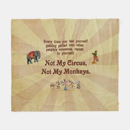 Niet mijn Circus, niet mijn apen Fleece Deken (Voorkant (Horizontaal))