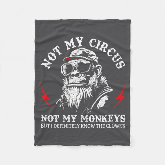 Niet Mijn Circus Niet Mijn Apen Fun Gorillaspraak Fleece Deken (Voorkant)
