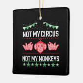 Niet mijn circus, niet mijn apen keramisch ornament (Links)