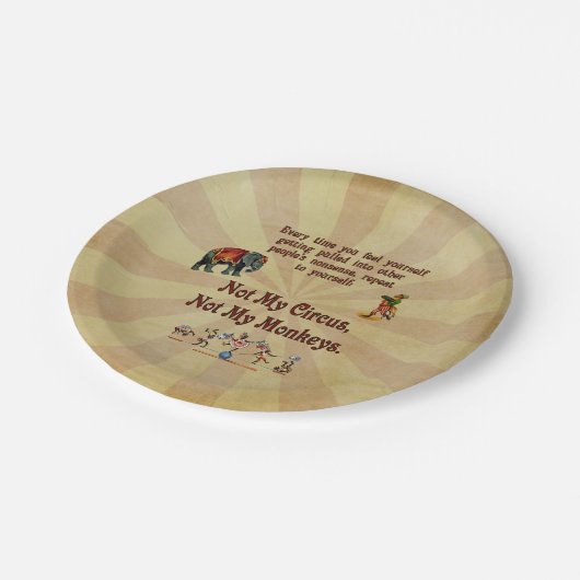 Niet mijn Circus, niet mijn apen Papieren Bordje (Gekanteld)